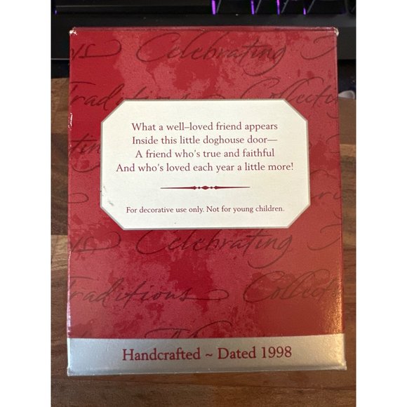 Hallmark Special Dog Keepsake Ornament 1998 Pet Doghouse Christmas Photo Holder - Picture 2 of 5